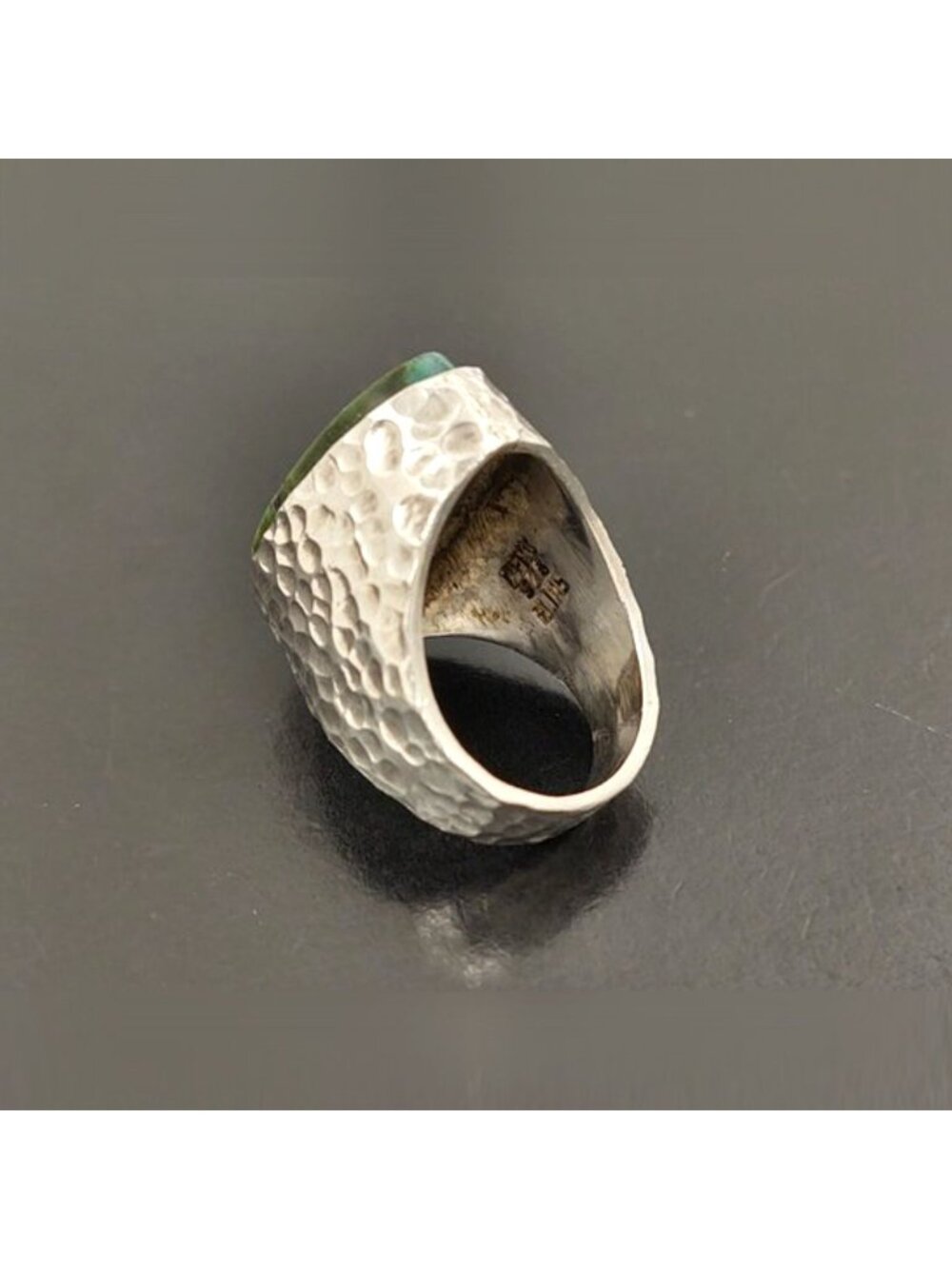 Vintage Elias Peru Sterling Silver 925 Hammered Statement Ring Size 6.25 - Picture 3 of 4